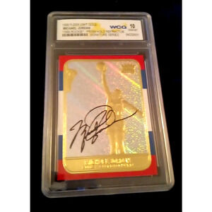 1998 fleer 23kt gold michael jordan "1986 Rookie" Prism Holo Refractor Signature